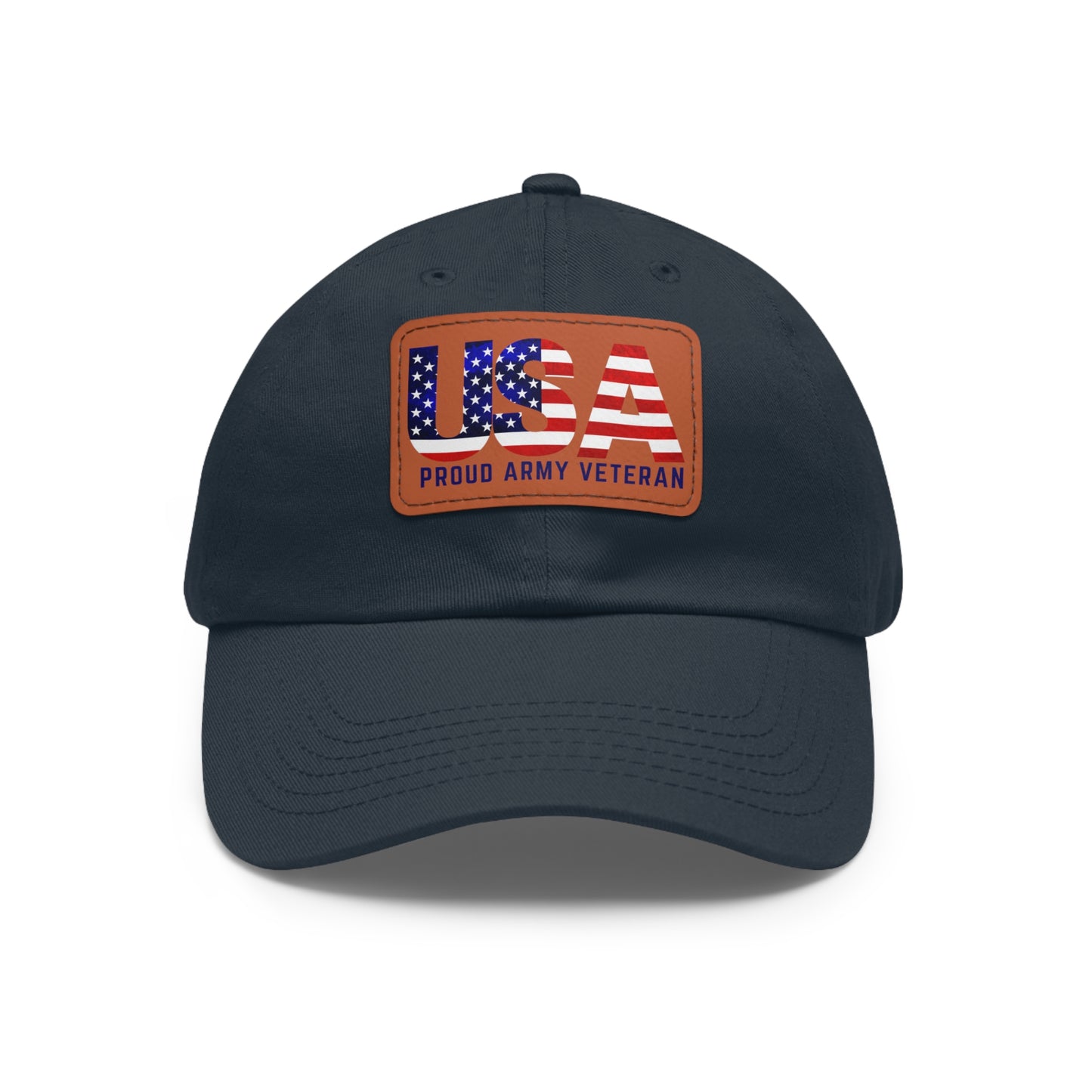 USA VET Hat with Leather Patch (Rectangle)