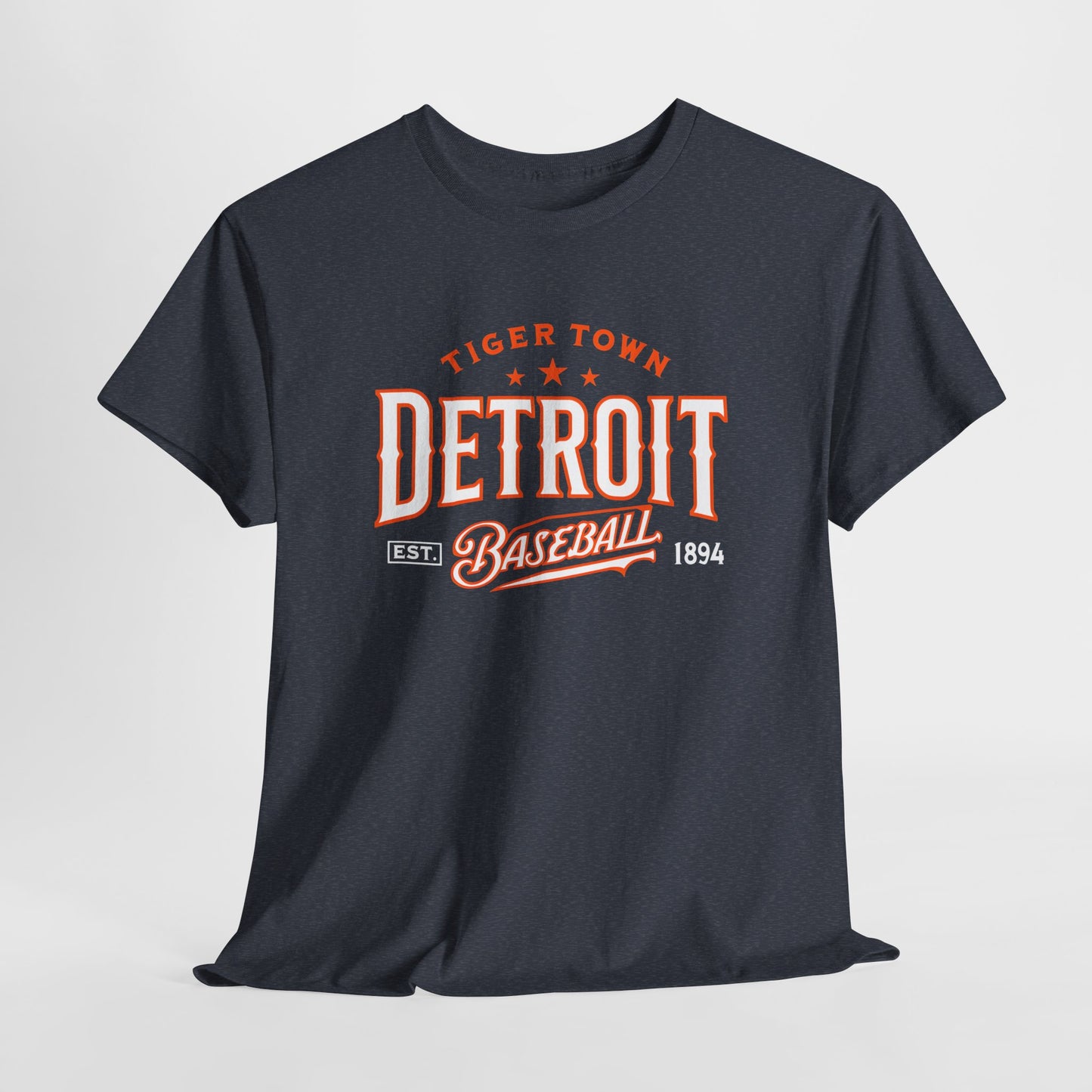 Detroit Baseball Unisex Heavy Cotton Tee - Vintage Style Tee for Sports Fans