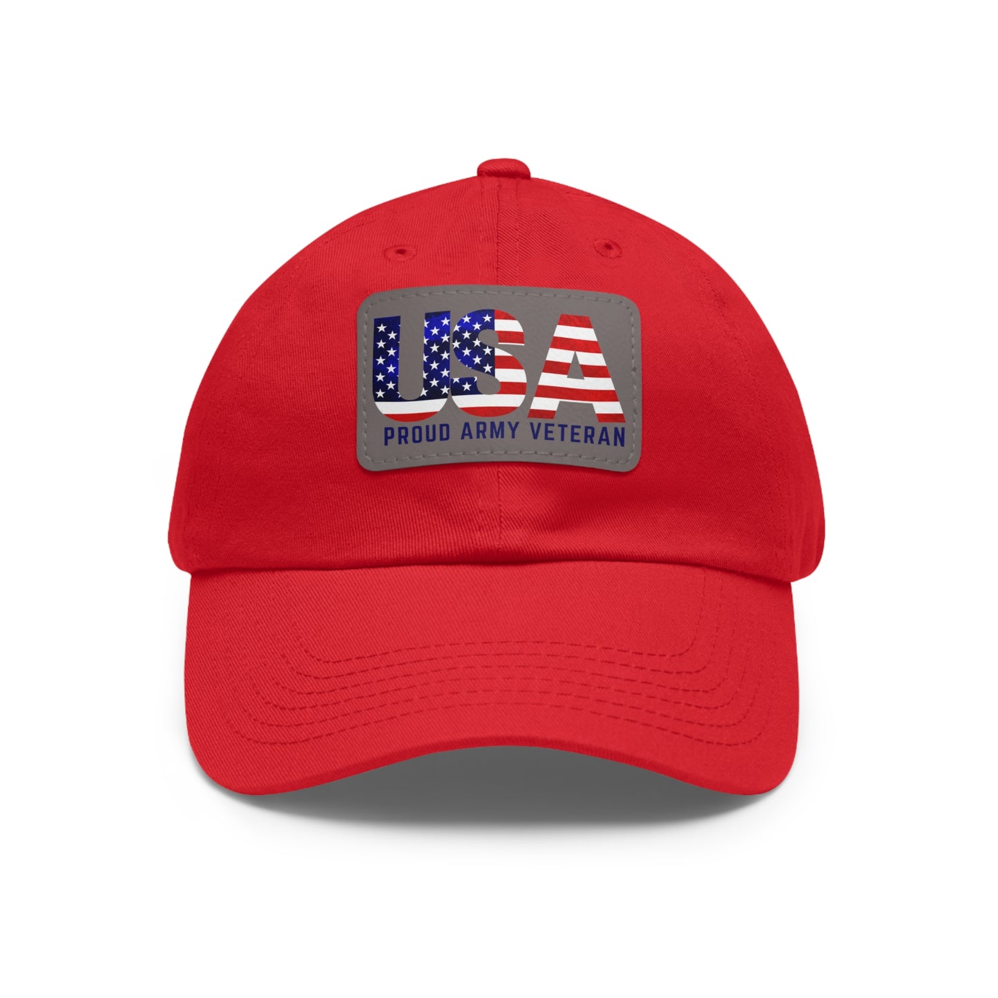 USA VET Hat with Leather Patch (Rectangle)
