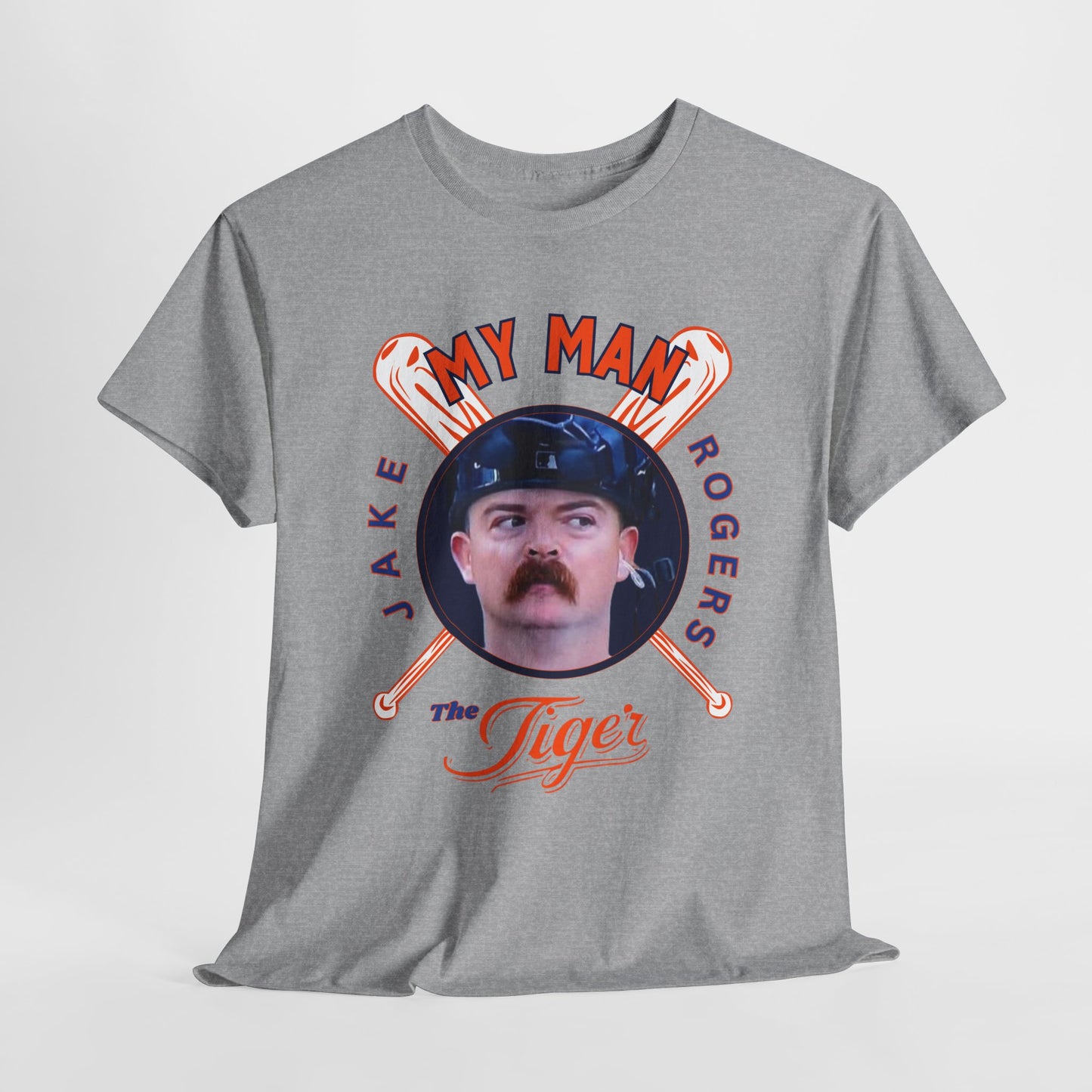 My Man The Tiger Unisex Heavy Cotton Tee - Retro Baseball Fan Shirt