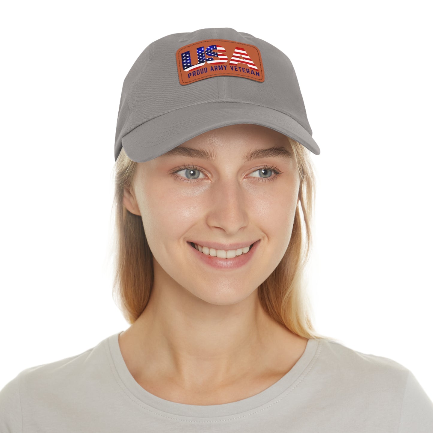 USA VET Hat with Leather Patch (Rectangle)