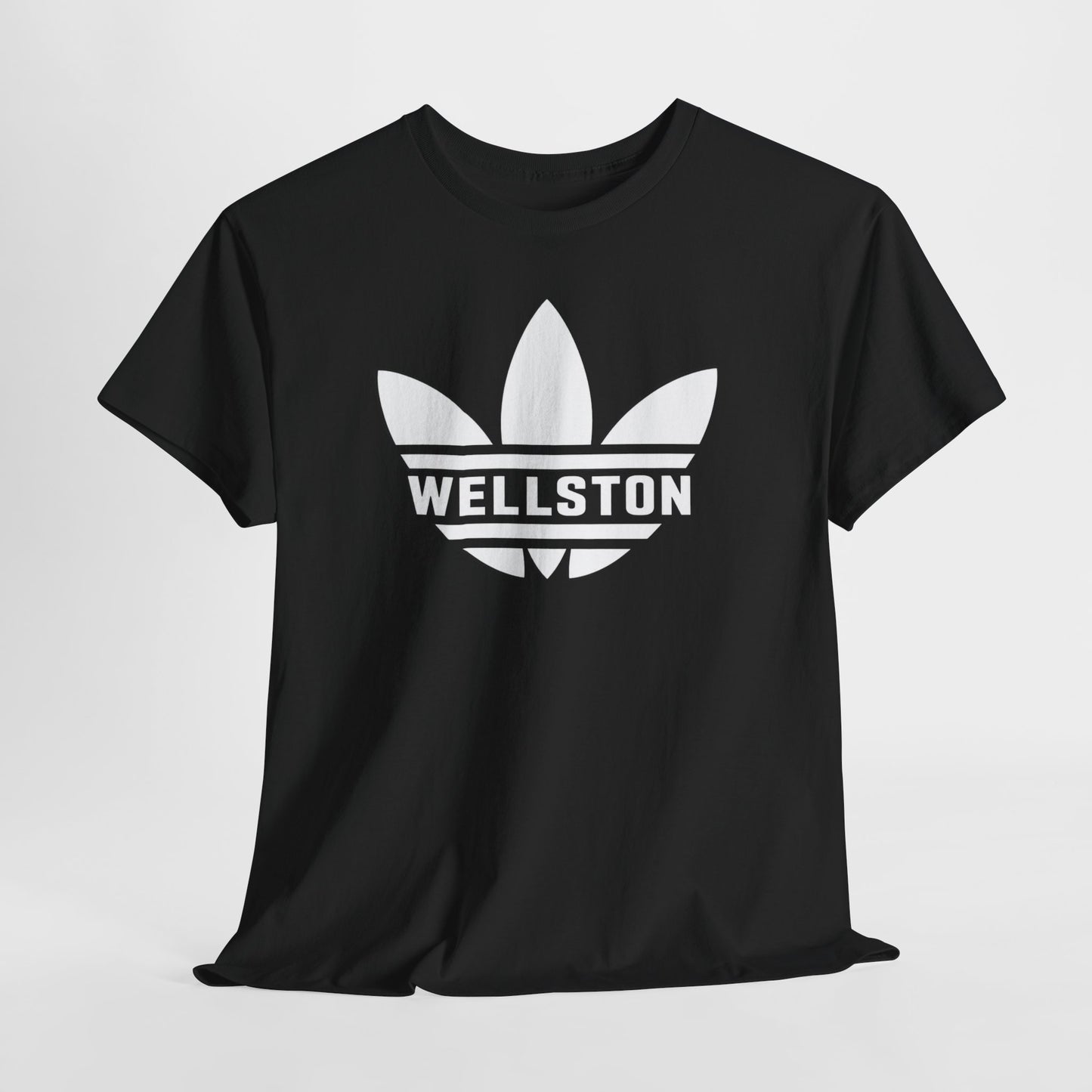 Wellston Minimalist Logo Tee — White Cotton Crewneck