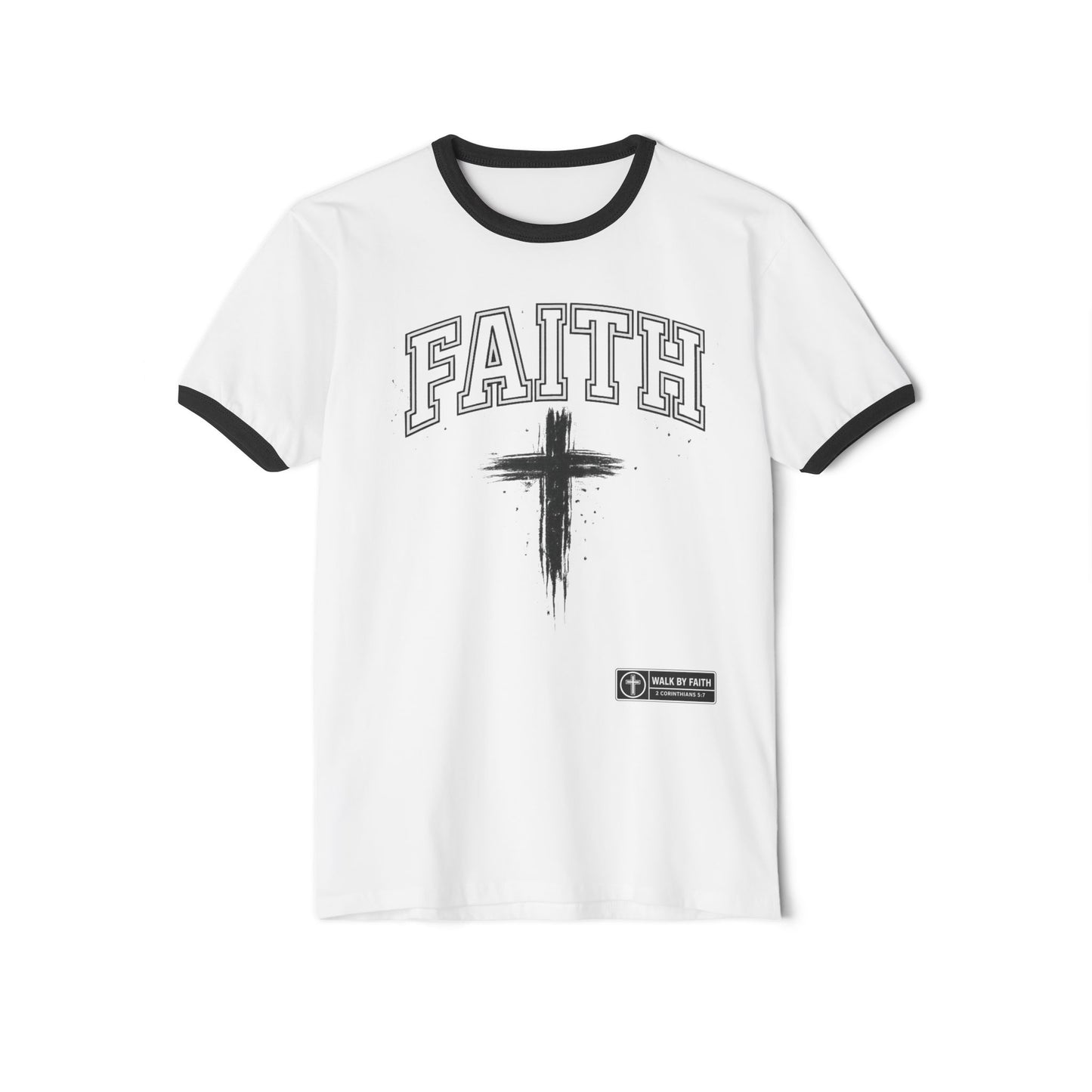 Faith Ringer Tee — Vintage Cross Christian T-Shirt