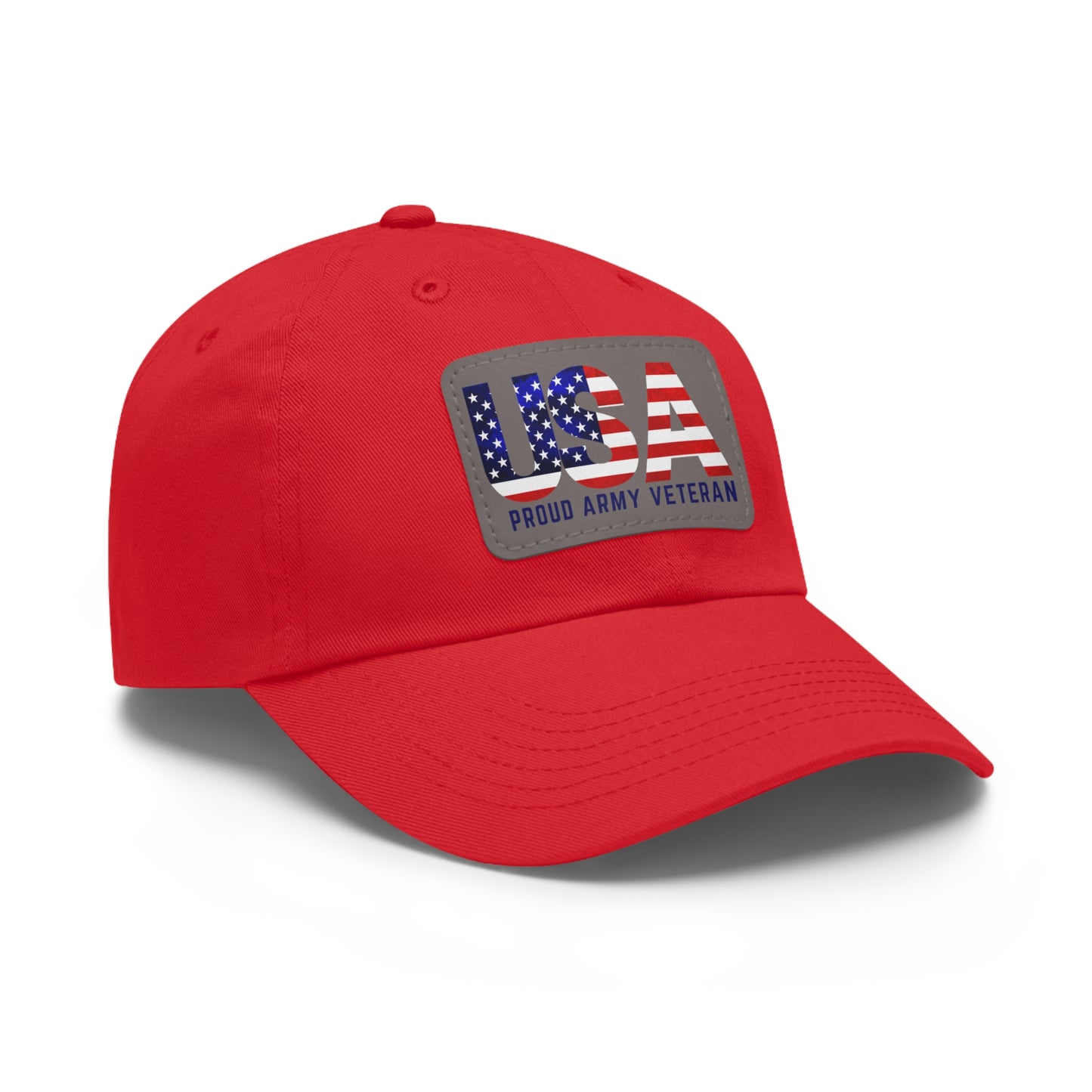 USA VET Hat with Leather Patch (Rectangle)