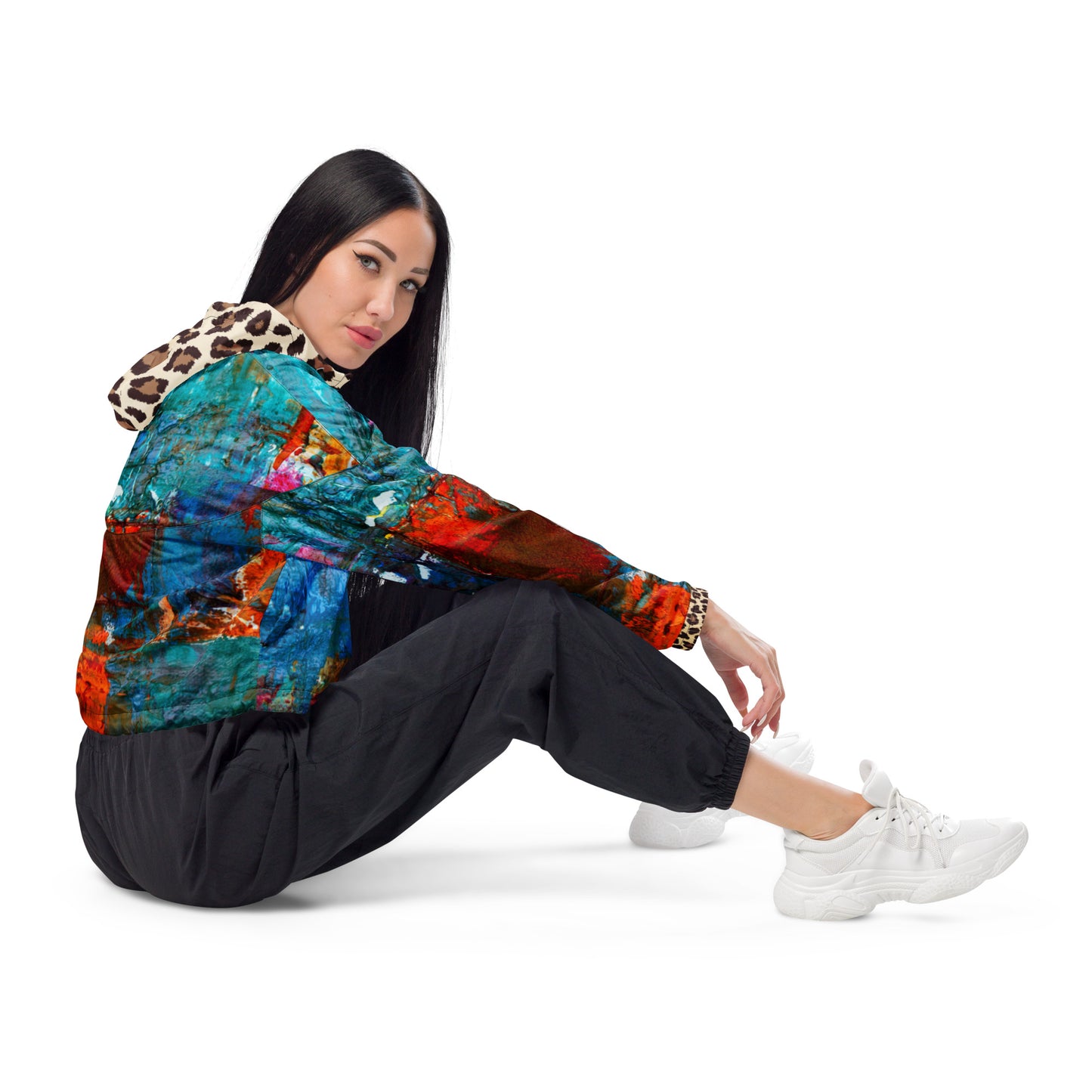 Color Print Women’s cropped windbreaker