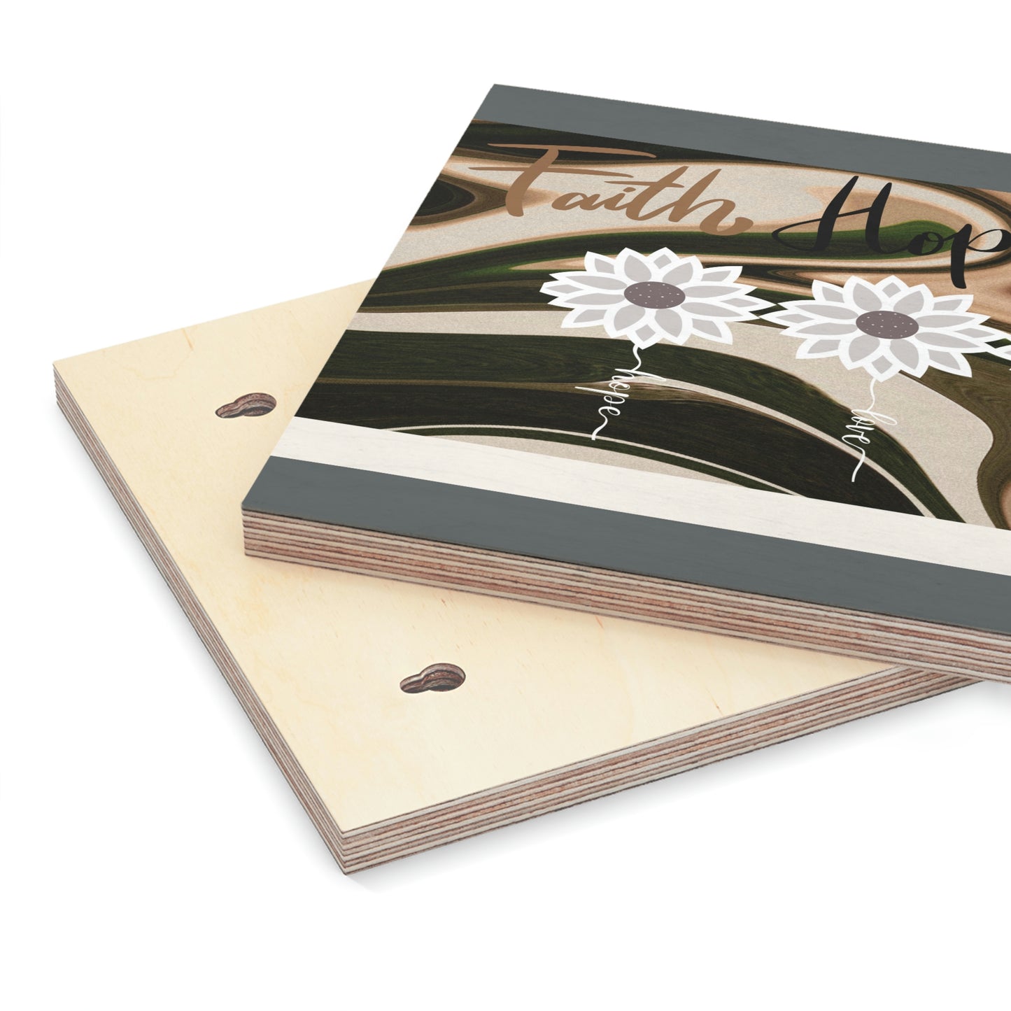 Faith Hope Love Wood Canvas