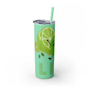 Lime Skinny Tumbler with Straw, 20oz