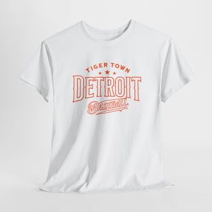 Detroit Baseball Unisex Heavy Cotton Tee - Vintage Style Tee for Sports Fans