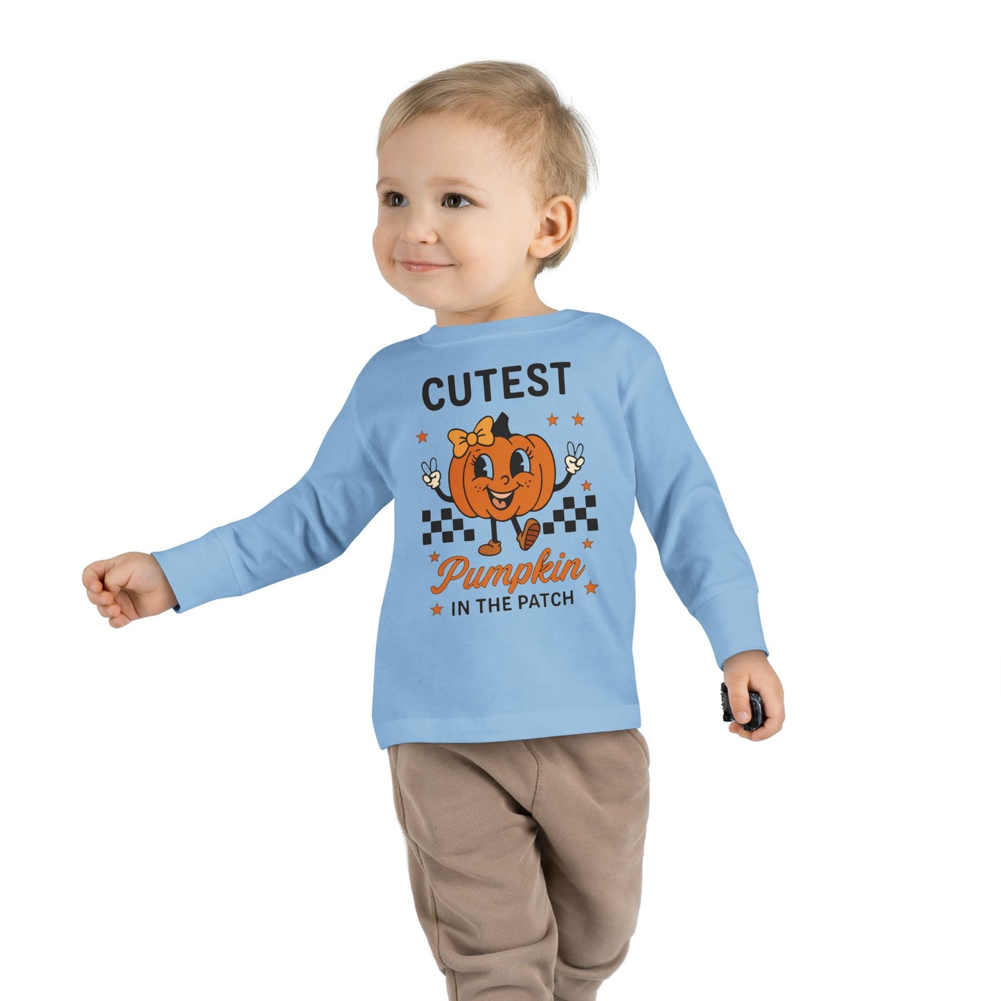 TODDLER  Long Sleeve Tee with Cute Pumpkin