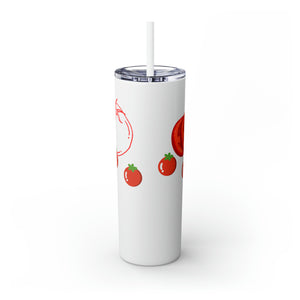 Tomato Skinny Tumbler with Straw, 20oz