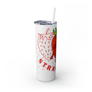 Strawberry Skinny Tumbler with Straw, 20oz