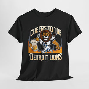 Cheers to the Detroit Lions Unisex Cotton Tee - Perfect for Game Day!
