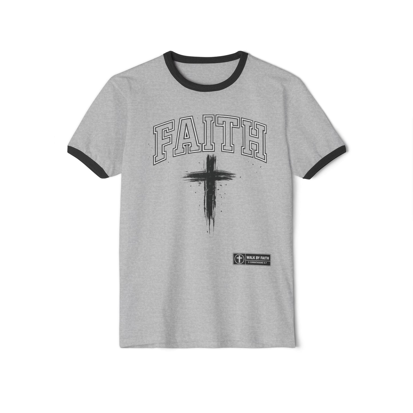 Faith Ringer Tee — Vintage Cross Christian T-Shirt