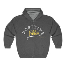 Load image into Gallery viewer, Positive Vibes Full Zip Hooded Sweatshirt
