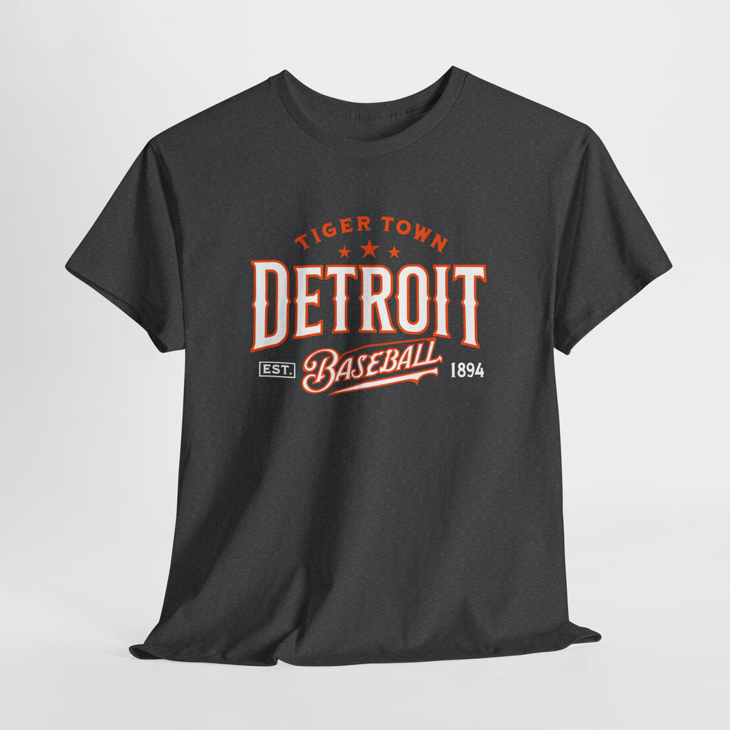 Detroit Baseball Unisex Heavy Cotton Tee - Vintage Style Tee for Sports Fans