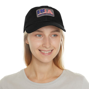 USA VET Hat with Leather Patch (Rectangle)