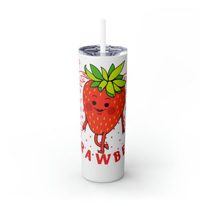 Strawberry Skinny Tumbler with Straw, 20oz