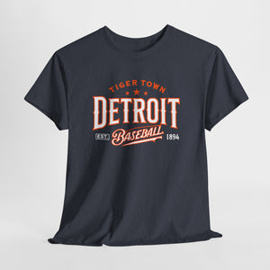 Detroit Baseball Unisex Heavy Cotton Tee - Vintage Style Tee for Sports Fans