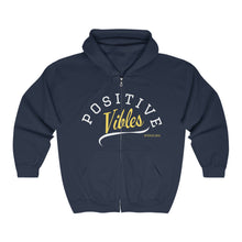 Load image into Gallery viewer, Positive Vibes Full Zip Hooded Sweatshirt

