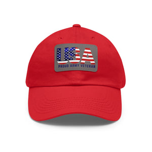 USA VET Hat with Leather Patch (Rectangle)
