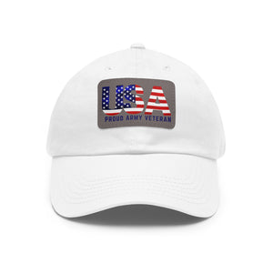 USA VET Hat with Leather Patch (Rectangle)