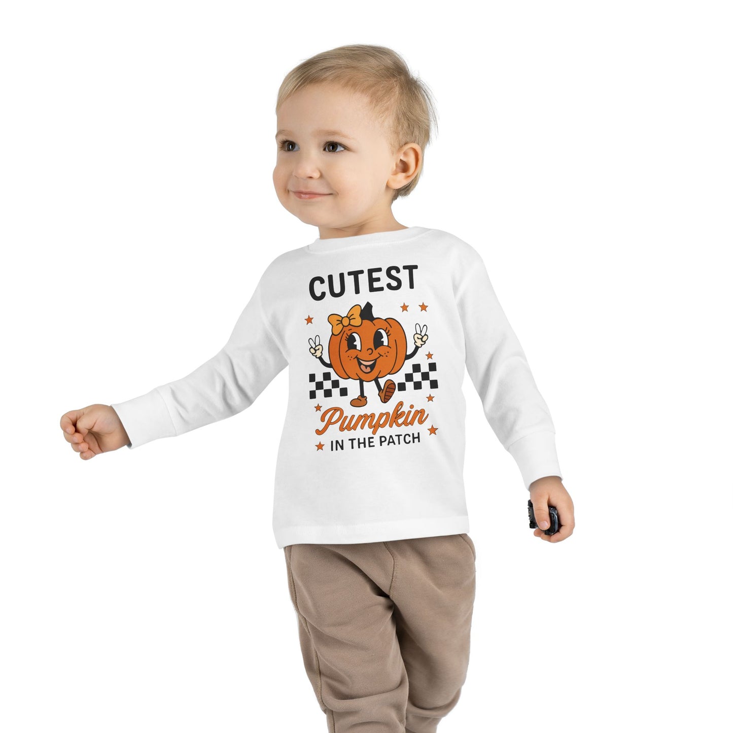 TODDLER  Long Sleeve Tee with Cute Pumpkin