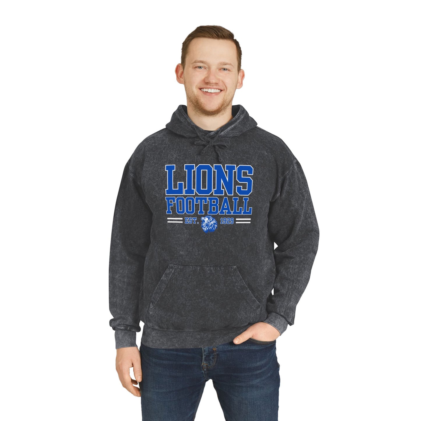 Lions Football Mineral Wash Hoodie