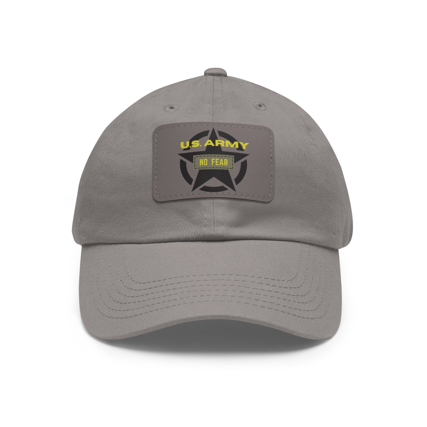US Army Hat with Leather Patch (Rectangle)