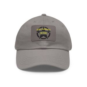 US Army Hat with Leather Patch (Rectangle)