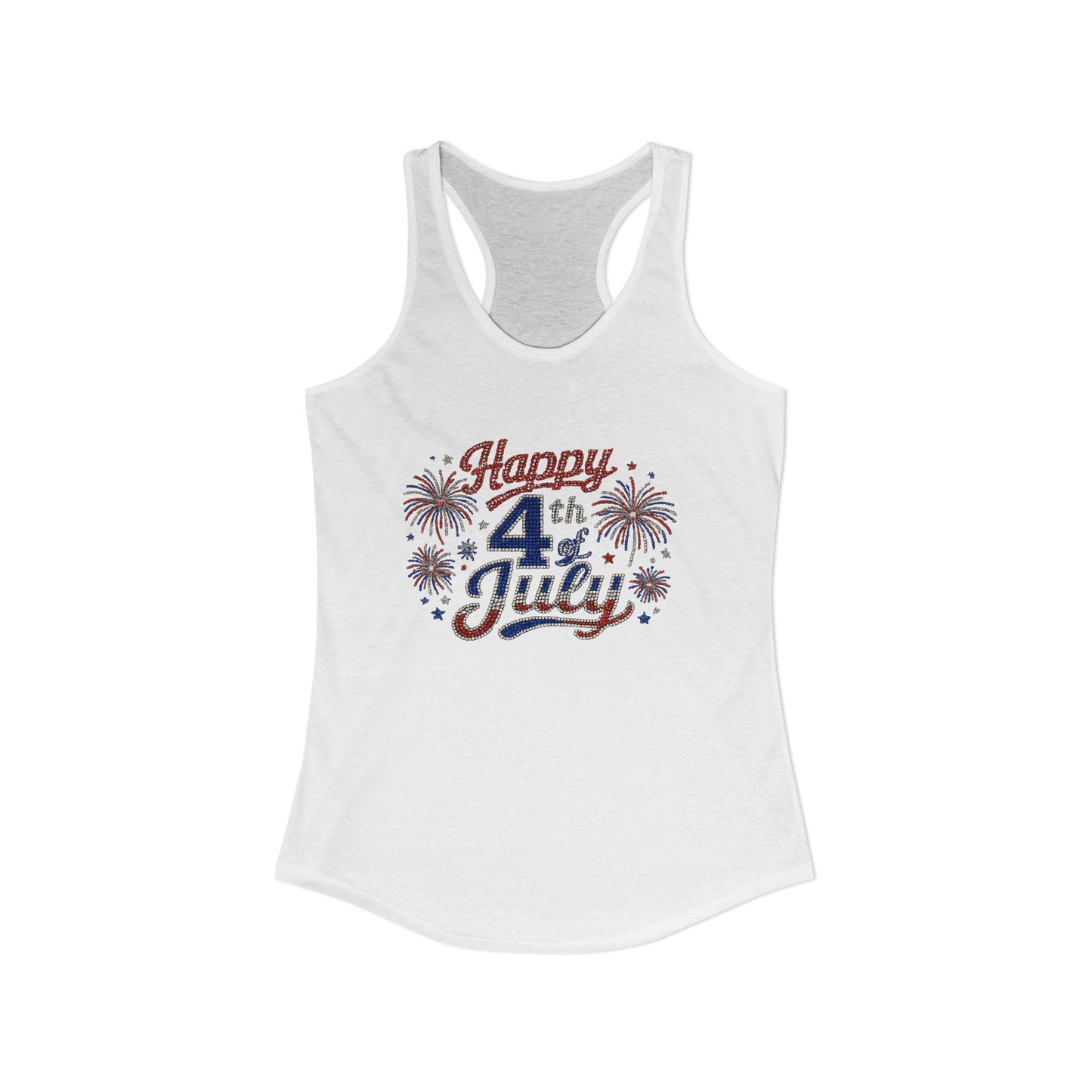 Women's Ideal Racerback Tan Happy 4th