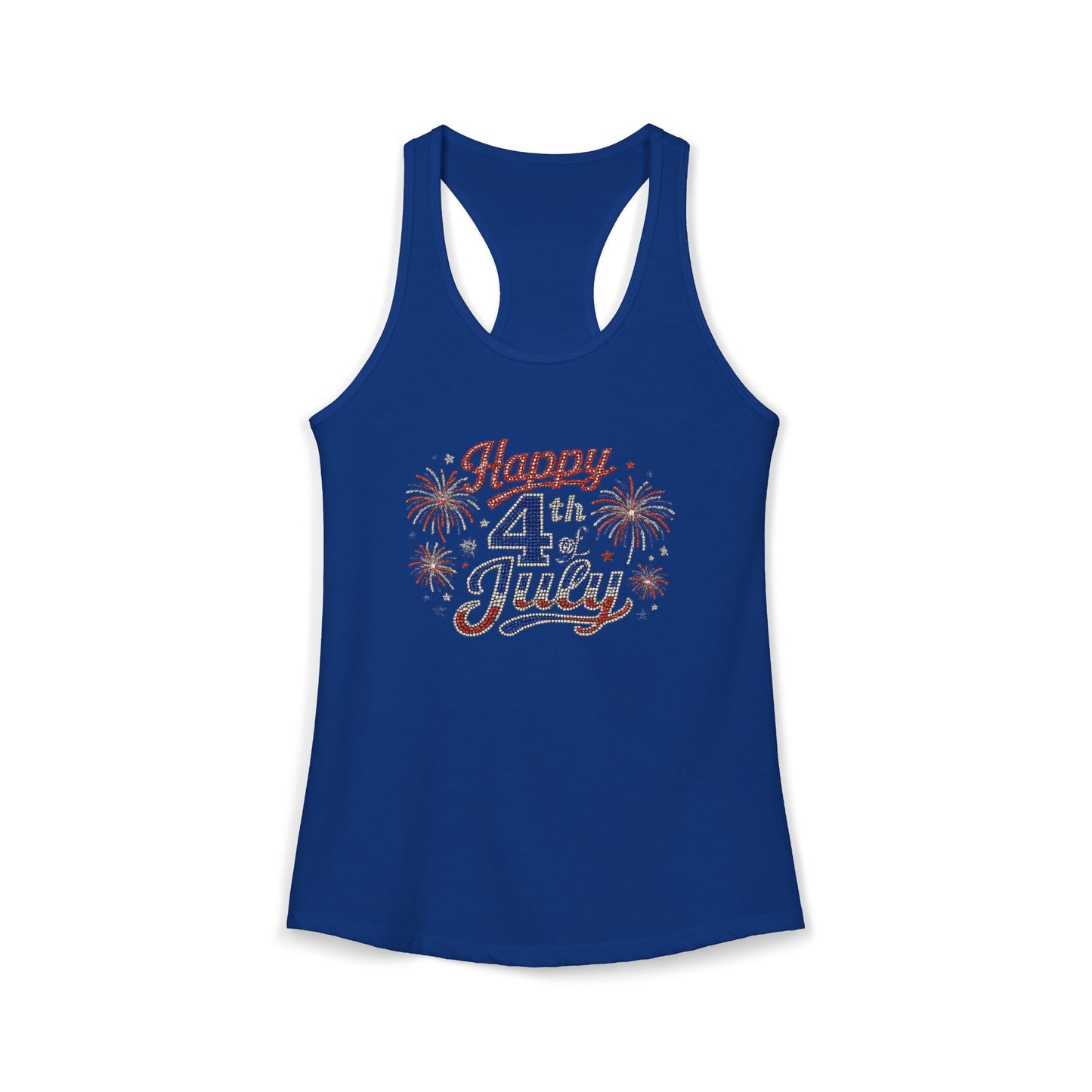 Women's Ideal Racerback Tan Happy 4th