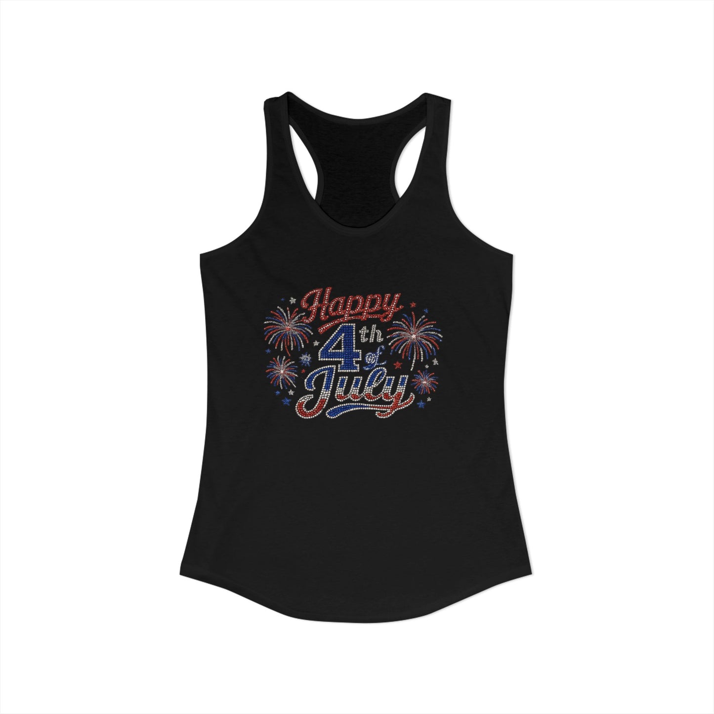 Women's Ideal Racerback Tan Happy 4th