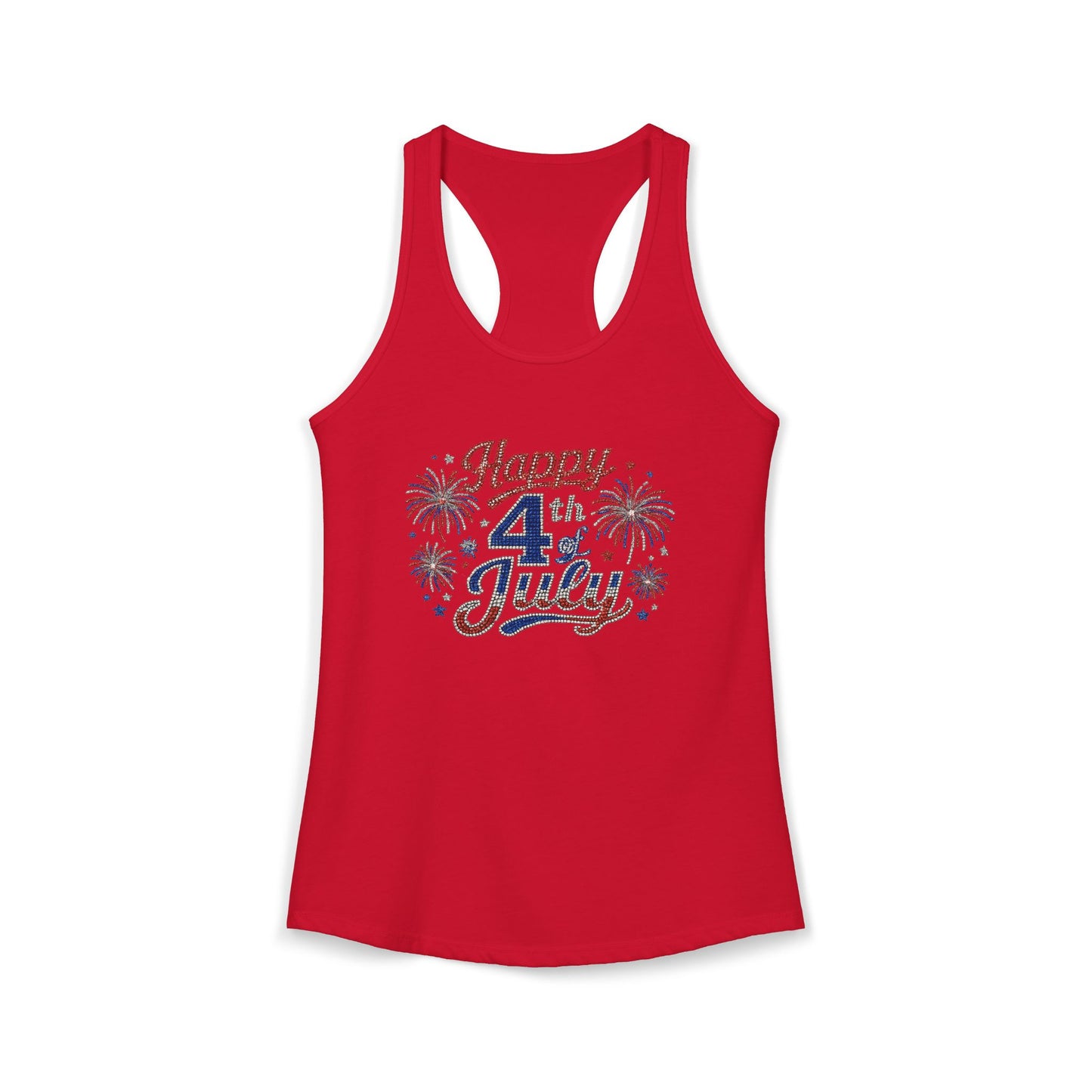 Women's Ideal Racerback Tan Happy 4th