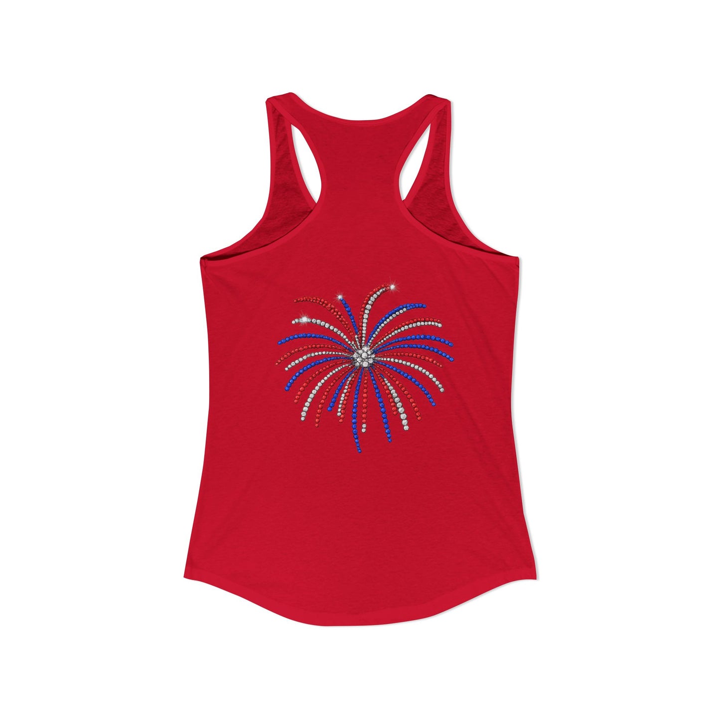 Women's Ideal Racerback Tan Happy 4th