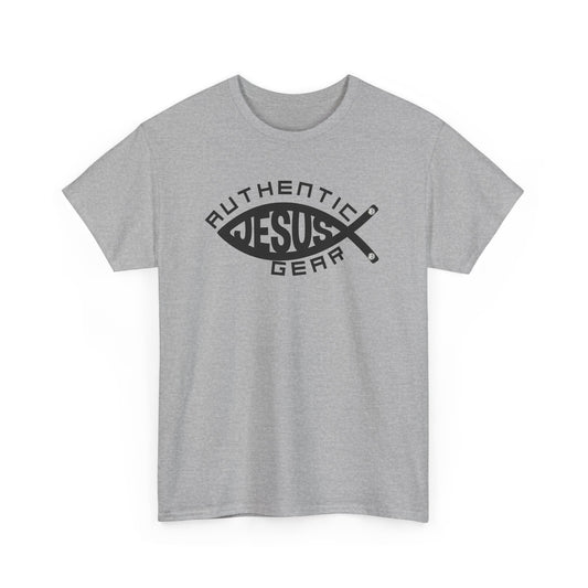 Jesus Fish Graphic Tee — "Authentic Jesus Gear" Christian T-Shirt