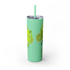 Lime Skinny Tumbler with Straw, 20oz