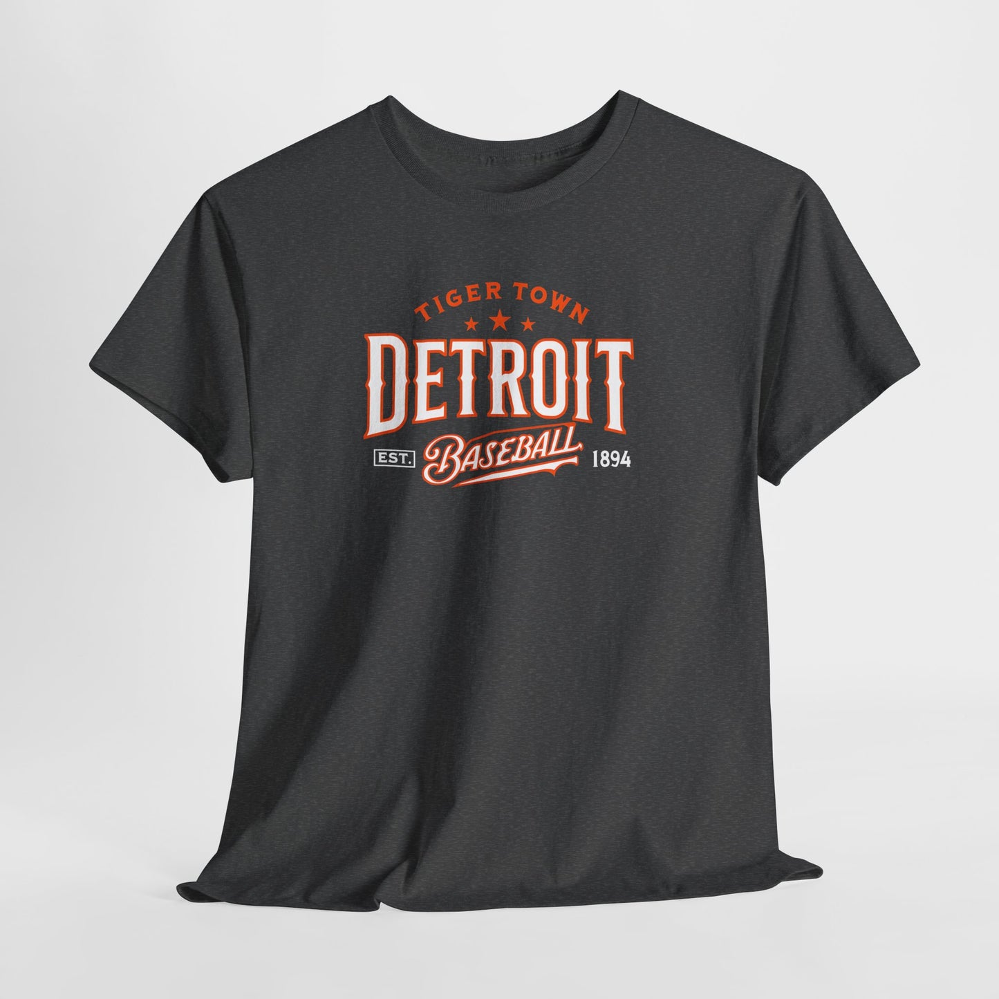 Detroit Baseball Unisex Heavy Cotton Tee - Vintage Style Tee for Sports Fans