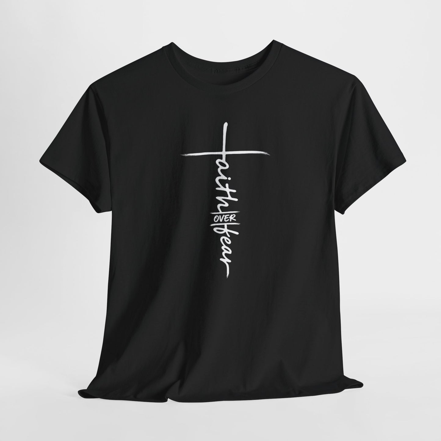Faith Cross T-Shirt — Minimal Script Christian Tee