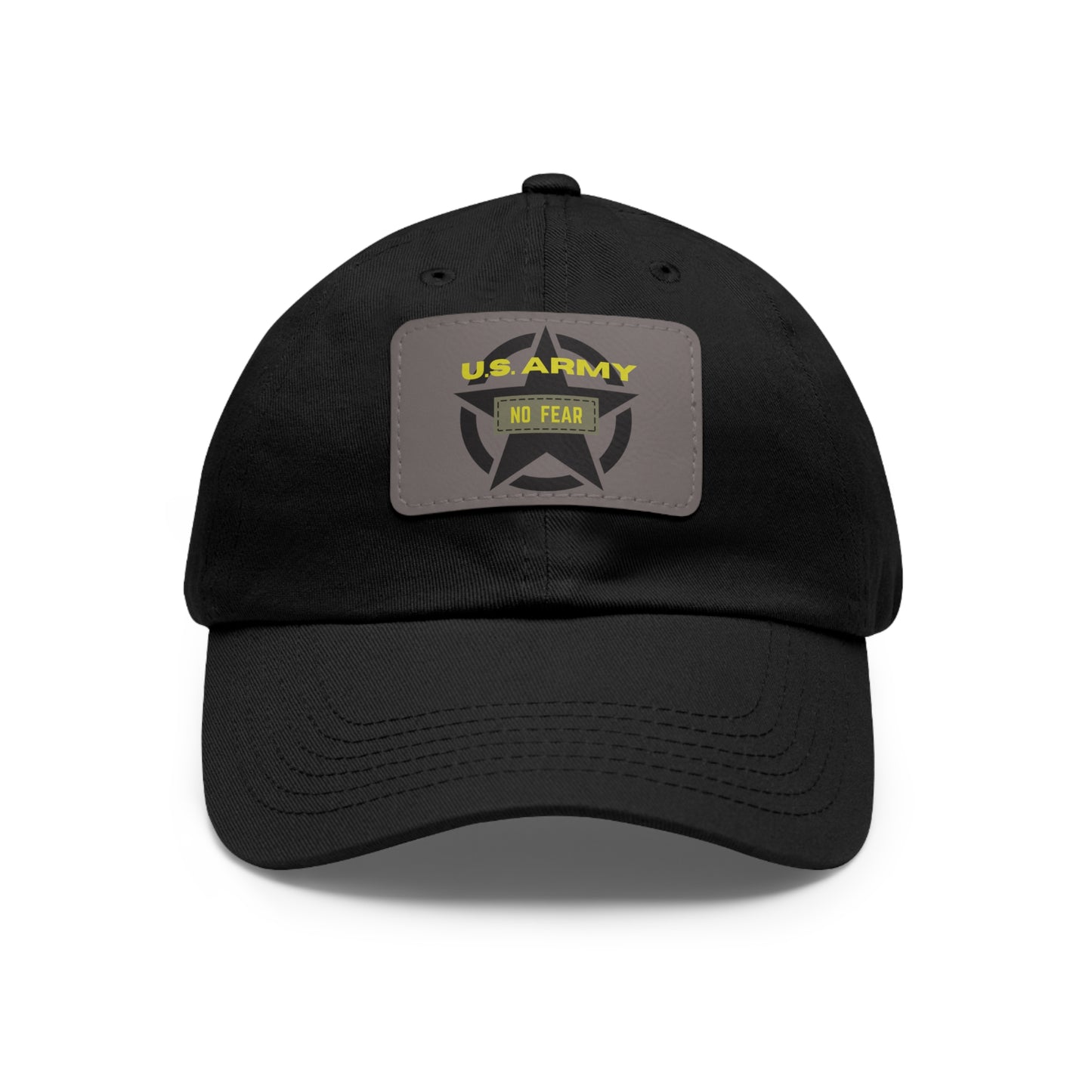 US Army Hat with Leather Patch (Rectangle)