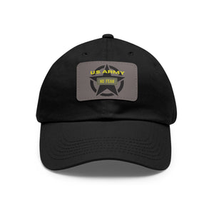 US Army Hat with Leather Patch (Rectangle)