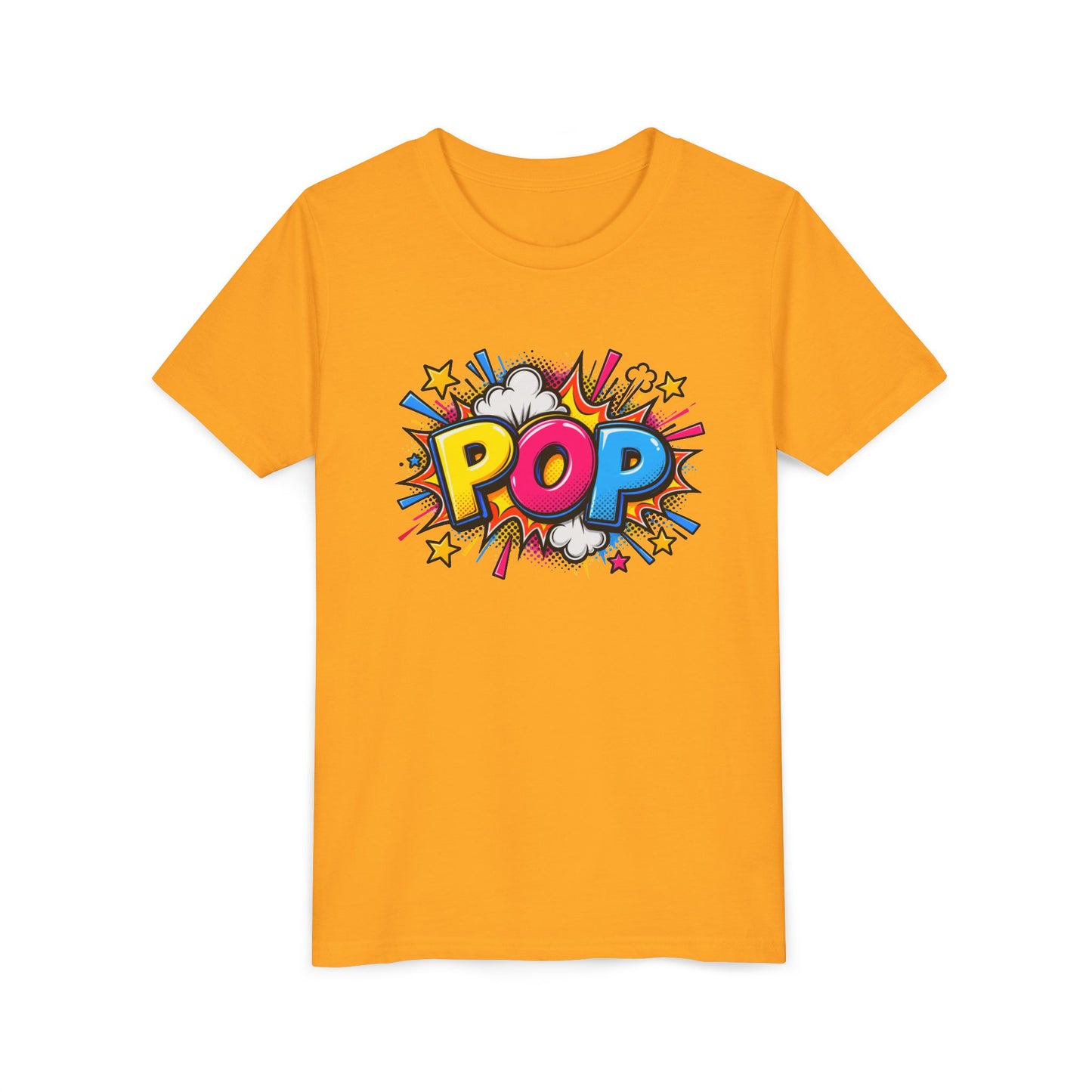 Youth Tee — Colorful Pop Graphic “POP” Kids Shirt