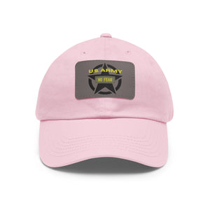 US Army Hat with Leather Patch (Rectangle)