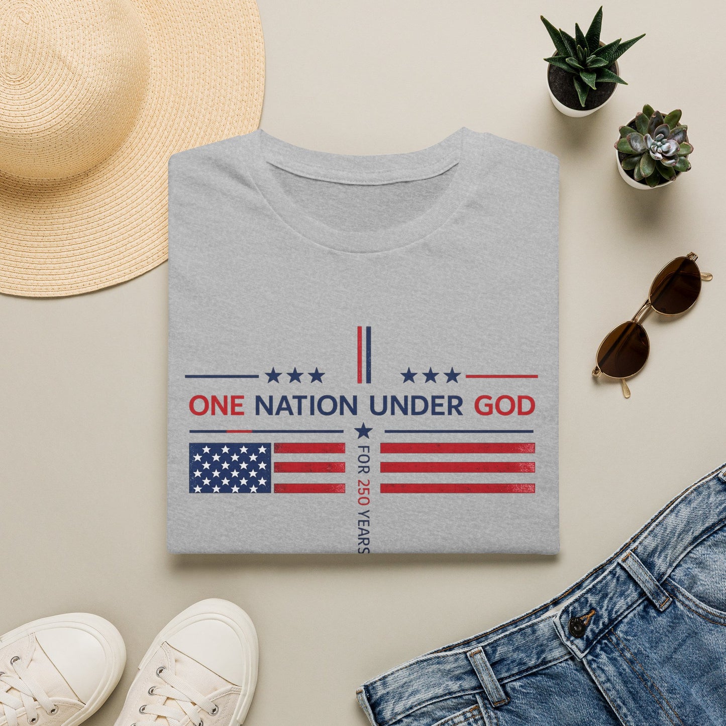 One Nation Under God T-Shirt — Patriotic American Flag Tee