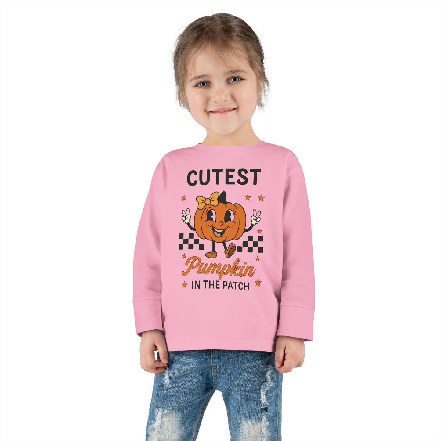 TODDLER  Long Sleeve Tee with Cute Pumpkin
