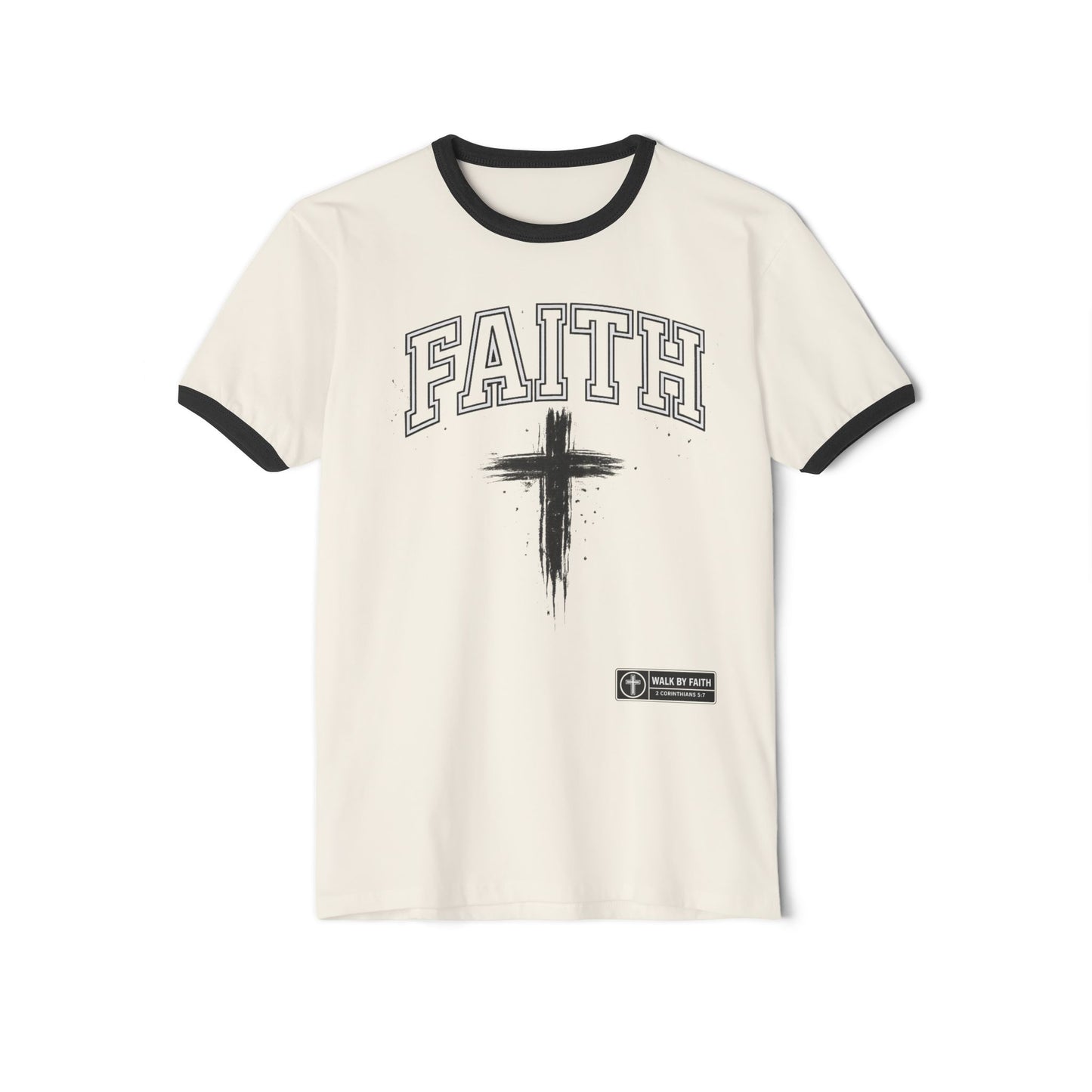 Faith Ringer Tee — Vintage Cross Christian T-Shirt
