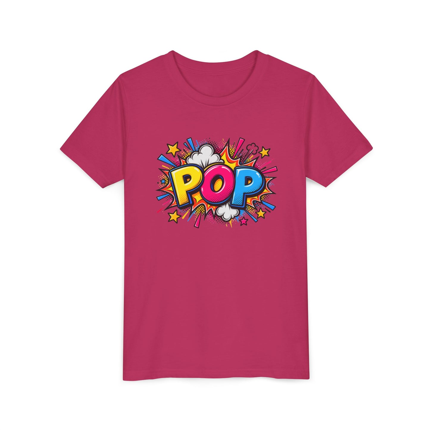 Youth Tee — Colorful Pop Graphic “POP” Kids Shirt