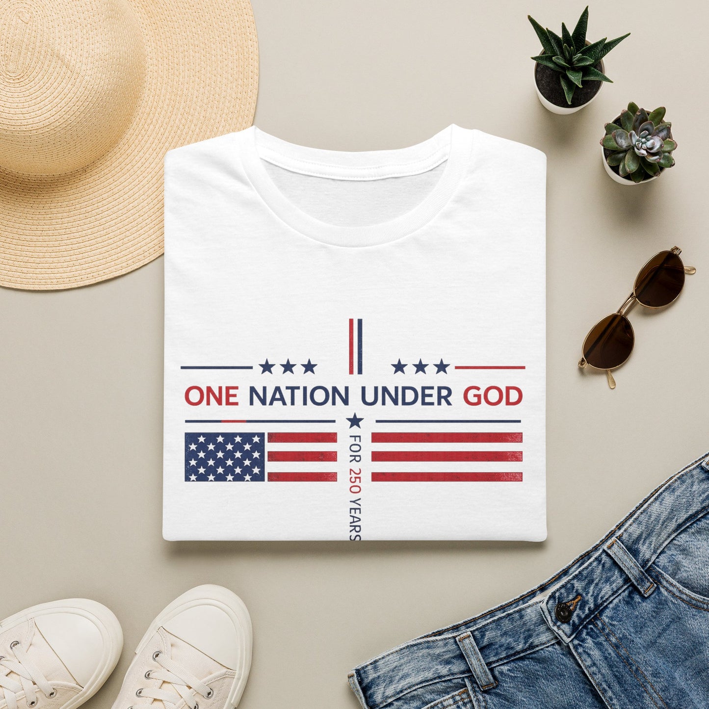 One Nation Under God T-Shirt — Patriotic American Flag Tee