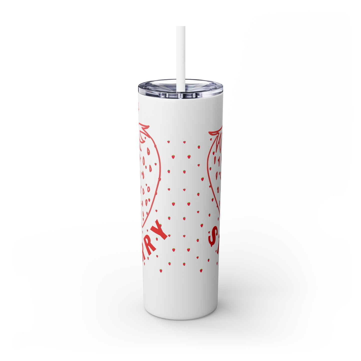 Strawberry Skinny Tumbler with Straw, 20oz