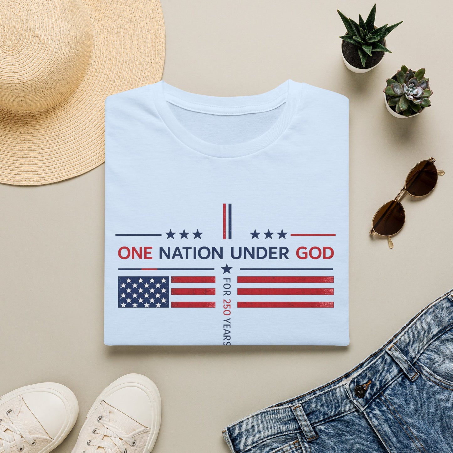 One Nation Under God T-Shirt — Patriotic American Flag Tee