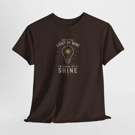 Light of Mine T‑Shirt — Vintage Lightbulb 'I'm Gonna Let It Shine' Inspirational Tee